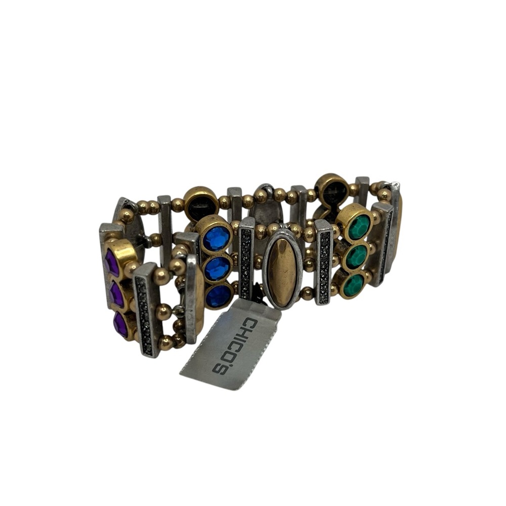 Chico’s NWT - Women’s Castella Multi-color Crystal Stretchy Bracelet